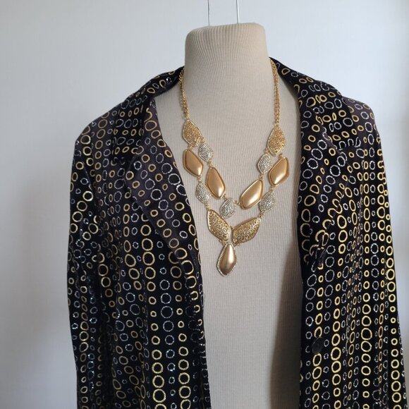 BRIGGS BLACK WITH GOLD/SILVER SPARKLE EVENING JACKET (Size: Petite Small) - Picture 10 of 14